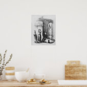 2階建ての部屋の中年の女性は ポスター (キッチン)