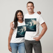 2隻の帆船が嵐に巻き込まれたTシャツ Tシャツ (ユニセックス)