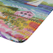 2隻の帆船とコテージ カッティングボード (角)