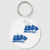 2隻の帆船キーチェーン キーホルダー (正面)