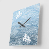 2隻の船の物語 スクエア壁時計 (傾斜)