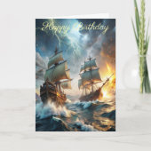 2隻の船アットシー誕生日カード カード (正面)