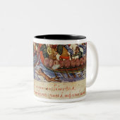 2隻の船間の海軍戦闘 ツートーンマグカップ (正面右)