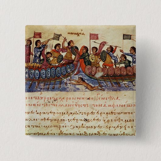 2隻の船間の海軍戦闘 缶バッジ (正面)