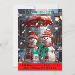2雪だるまがクリスマスパーティーを投げる 招待状