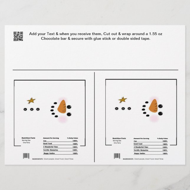 2雪だるまホリデーキャンディバーラッパ党の好意 (正面)