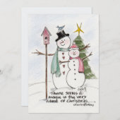 2雪人水彩魔法冬の風景  シーズンカード (正面/裏面)