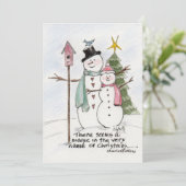 2雪人水彩魔法冬の風景  シーズンカード (スタンド正面)
