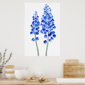 2青抽象芸術ヒヤシンス水彩 ポスター (キッチン)