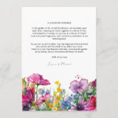 💓2面のメニュ結婚ーMeadow開花コレクション メニュー (裏面)