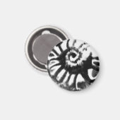 2面の化石nautiloidデザインの黒いボタン マグネット (正面/裏面)