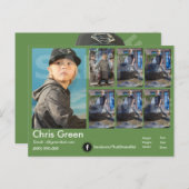 2面アクターモデルヘッドショットカード緑 ポストカード (正面/裏面)