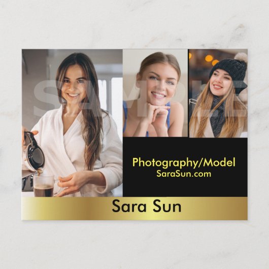 2面アクター&モデルのヘッドショットコンプ ポストカード (正面)