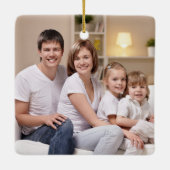 2面カスタムの両面ファミリフォトシンプル セラミックオーナメント (裏面)