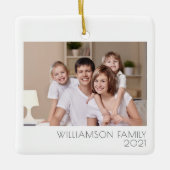 2面カスタムの両面ファミリフォトシンプル セラミックオーナメント (正面)