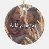 2面カスタムの家族の写真クリスマス セラミックオーナメント (裏面)