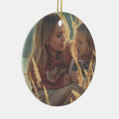 2面カスタムの家族の写真テパーソナライズされたキスト セラミックオーナメント (右)