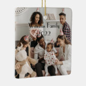 2面カスタムの家族写真クリスマスオーナメント セラミックオーナメント (右)
