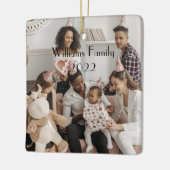 2面カスタムの家族写真クリスマスオーナメント セラミックオーナメント (左)
