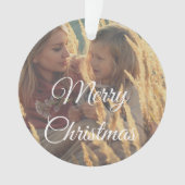 2面カスタムの家族写真クリスマス   オーナメント (正面)
