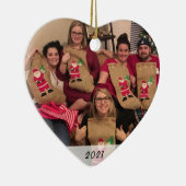 2面カスタムシンプル写真クリスマス セラミックオーナメント (右)