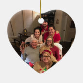 2面カスタムシンプル写真クリスマス セラミックオーナメント (裏面)