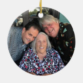 2面カスタムシンプル家族写真クリスマス セラミックオーナメント (裏面)