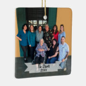 2面カスタムシンプル家族写真クリスマス セラミックオーナメント (右)