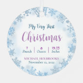 2面カスタムベビーの非常初めてのクリスマス写真 メタルオーナメント (裏面)