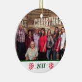 2面カスタム写真かわいい雪の結晶 セラミックオーナメント (右)