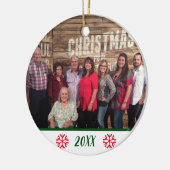 2面カスタム写真かわいい雪の結晶 セラミックオーナメント (左)