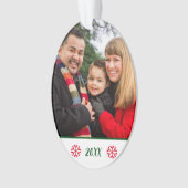 2面カスタム家族の写真スノーフレークのクリスマス オーナメント (正面)