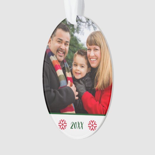 2面カスタム家族の写真スノーフレークのクリスマス オーナメント (正面)