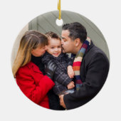 2面カスタム家族の写真スノーフレークのクリスマス セラミックオーナメント (裏面)