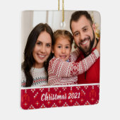 2面カスタム家族の写真北欧クリスマスセラム セラミックオーナメント (右)