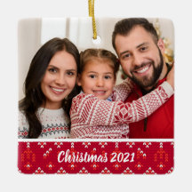 2面カスタム家族の写真北欧クリスマスセラム