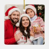 2面カスタム家族の写真北欧クリスマス セラミックオーナメント (裏面)