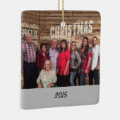 2面カスタム家族シンプル写真クリスマス セラミックオーナメント (右)