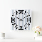 2面シンプルのデコストライプア スクエア壁時計 (ホーム)
