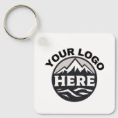 2面シンプルロゴおよびQrコード会社ビジネス キーホルダー (正面)