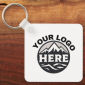 2面シンプルロゴおよびQrコード会社ビジネス キーホルダー (正面)