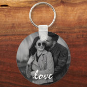 2面パーソナライズされた写真と文字写真コラージュ キーホルダー (正面)