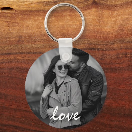 2面パーソナライズされた写真と文字写真コラージュ キーホルダー (正面)