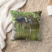 2面ブルー素晴らしヘロン装飾用クッション クッション (ブランケット)