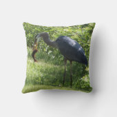 2面ブルー素晴らしヘロン装飾用クッション クッション (裏面)