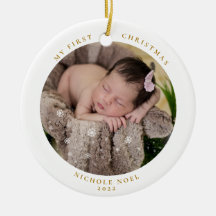 2面モダン初めてのクリスマススノーフレーク写真