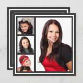 2面任意のカラー写真卒業パーティー 招待状 (正面/裏面)