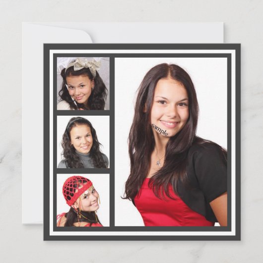 2面任意のカラー写真卒業パーティー 招待状 (正面)