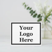 2面白黒テンプレートここにロゴ ポストカード (スタンド正面)