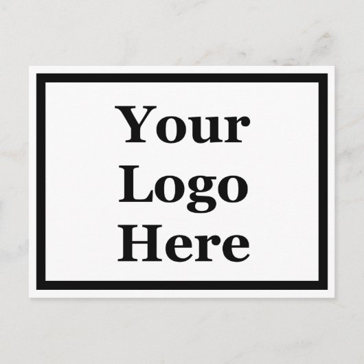 2面白黒テンプレートここにロゴ ポストカード (正面)